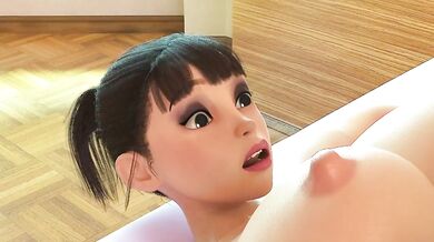 Adult Time Animation - Pigtails Girl Does Deepthroat and Cumshot / 17.10.2025